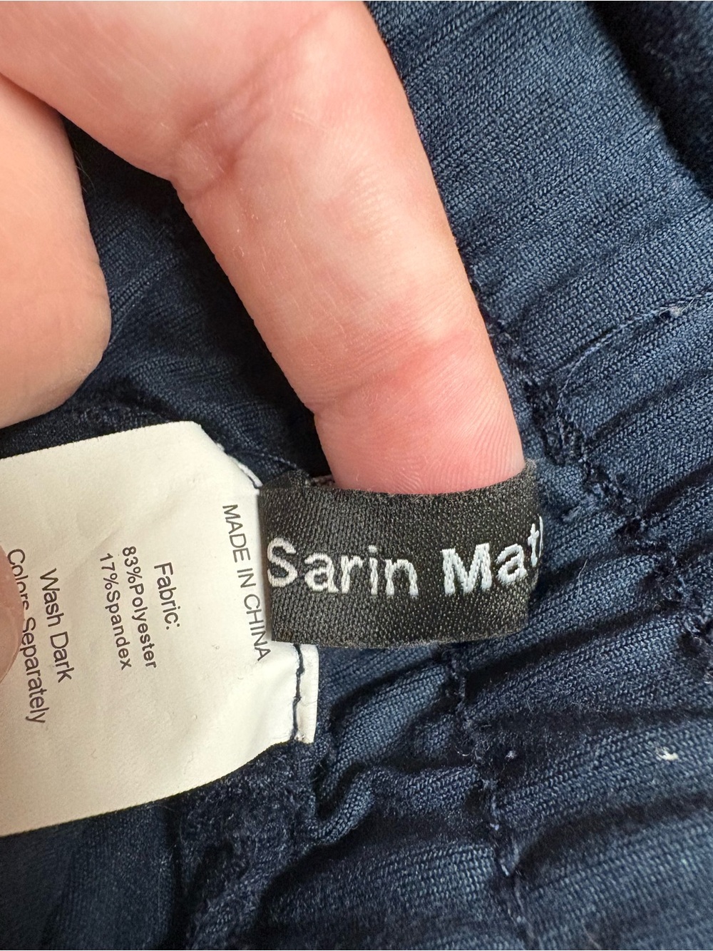 Sarin Mathews Navy Wide Leg Pull On Pants XXL Stretch Lounge Career - Picture 3 of 6